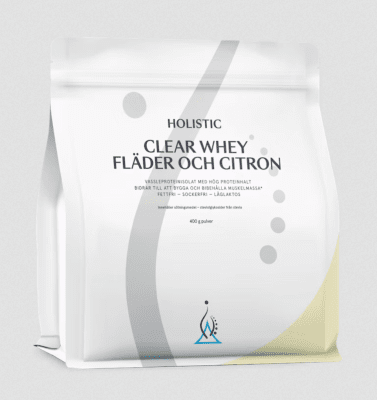 Holistic Clear Whey vassleproteinisolat fläder och citron 400g