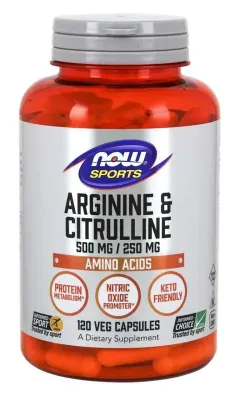 NOW Foods L-Arginine & Citrulline 500/250 120 vegkapslar