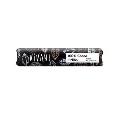 Vivani 100% Kakao med Nibs 25g
